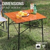 Portal Lightweight Aluminum Folding Square Table Roll Up Top 4 People Compact Table with Carry Bag for Camping, Picnic, Backyards, BBQ, Silver(Brown)