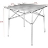 Portal Lightweight Aluminum Folding Square Table Roll Up Top 4 People Compact Table with Carry Bag for Camping, Picnic, Backyards, BBQ, Silver(Brown)