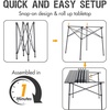 Portal Lightweight Aluminum Folding Square Table Roll Up Top 4 People Compact Table with Carry Bag for Camping, Picnic, Backyards, BBQ, Silver(Dark Gray)