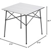 Portal Lightweight Aluminum Folding Square Table Roll Up Top 4 People Compact Table with Carry Bag for Camping, Picnic, Backyards, BBQ, Silver(Silver)