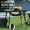 Portal Outdoor Folding Portable Picnic Camping Table with Adjustable Height Aluminum Roll Up Table Top Mesh Layer, Silver(Black)
