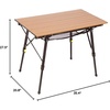 Portal Outdoor Folding Portable Picnic Camping Table with Adjustable Height Aluminum Roll Up Table Top Mesh Layer, Silver(Brown)