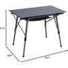 Portal Outdoor Folding Portable Picnic Camping Table with Adjustable Height Aluminum Roll Up Table Top Mesh Layer, Silver(Dark Gray)