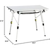 Portal Outdoor Folding Portable Picnic Camping Table with Adjustable Height Aluminum Roll Up Table Top Mesh Layer, Silver(Silver)