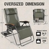 Portal Portable Zero Gravity Chair, Lounge Chair Outdoor Oversized Zero Gravity Chair Folding Lounge Chair with Adjustable Pillows and Cup Holder for Poolside and Lawn, Support 350lbs, Black, 1Pack(Grey/Green)