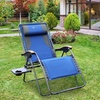 Portal Portable Zero Gravity Chair, Lounge Chair Outdoor Oversized Zero Gravity Chair Folding Lounge Chair with Adjustable Pillows and Cup Holder for Poolside and Lawn, Support 350lbs, Black, 1Pack(Grey/Blue)