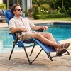 Portal Portable Zero Gravity Chair, Lounge Chair Outdoor Oversized Zero Gravity Chair Folding Lounge Chair with Adjustable Pillows and Cup Holder for Poolside and Lawn, Support 350lbs, Black, 1Pack(Blue)