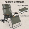 Portal Portable Zero Gravity Chair, Lounge Chair Outdoor Oversized Zero Gravity Chair Folding Lounge Chair with Adjustable Pillows and Cup Holder for Poolside and Lawn, Support 350lbs, Black, 1Pack(Grey/Green)