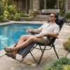 Portal Portable Zero Gravity Chair, Lounge Chair Outdoor Oversized Zero Gravity Chair Folding Lounge Chair with Adjustable Pillows and Cup Holder for Poolside and Lawn, Support 350lbs, Black, 1Pack(Black)