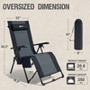 Portal Portable Zero Gravity Chair, Lounge Chair Outdoor Oversized Zero Gravity Chair Folding Lounge Chair with Adjustable Pillows and Cup Holder for Poolside and Lawn, Support 350lbs, Black, 1Pack(Black)