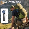 Portal Tall Folding Tripod Stool for Outdoor Camping Walking Hunting Hiking Fishing Travel, Support 225 lbs(Compact Mesh Blue)