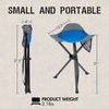 Portal Tall Folding Tripod Stool for Outdoor Camping Walking Hunting Hiking Fishing Travel, Support 225 lbs(Elevated Blue)