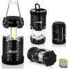 PORTAL 4 Pack Collapsible Camping Lantern, Portable Camping Lights for Power Outages, COB Lamp Battery Powered for Tent, Pop Up Camp Lantern for Hiking, Hurricane, Emergency, (Batteries Included)