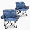 Portal 32″ Oversized Camping Chair, Foldable Heavy Duty 350 lb Padded Ergonomic Seat for Big & Tall Adults, Pinch-Free Extra Wide Design Featuring Cup Holder & Carry Bag for Fishing, Lawn & Sidelines(Blue)
