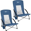 Portal Beach Chairs for Adults Camping Low Lightweight Portable Chair with Cup Holder Mesh Back Carry Bag for Outdoor Sand Lawn Travel Picnic Festival Concert(Navy Blue-2 Pack)