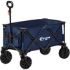 Portal Heavy-Duty Folding Wagon Cart, Large Collapsible Utility Wagon with All-Terrain Wheels for Beach, Camping, Garden & Grocery(Blue)