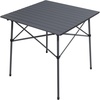 Portal Lightweight Aluminum Folding Square Table Roll Up Top 4 People Compact Table with Carry Bag for Camping, Picnic, Backyards, BBQ, Silver(Dark Gray)