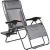 Portal Portable Zero Gravity Chair, Lounge Chair Outdoor Oversized Zero Gravity Chair Folding Lounge Chair with Adjustable Pillows and Cup Holder for Poolside and Lawn, Support 350lbs, Black, 1Pack(Grey)
