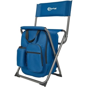 Portal Backpack Cooler Chair 2 Pack Fishing Chairs with Backrest Folding Camping Stool Compact for Outdoors Hiking Hunting Travel, Supports 225 lbs Capacity(Blue)