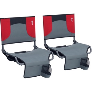 Portal Stadium Seats with Back Support Stadium Chair Bleacher Seats with Backs and Cushion Folding Bleacher Seat for Football, Baseball and Basketball(Grey)