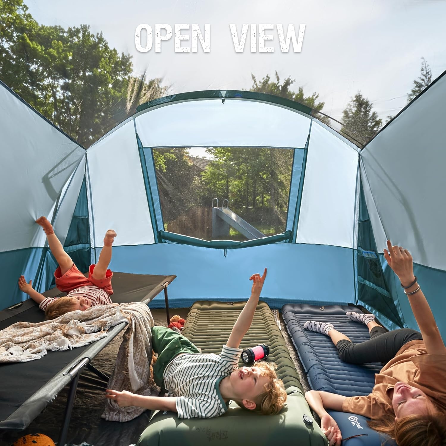 image:imagePORTAL 6810 Person Family Camping Tent with Screen Room Water Resistant Big Tunnel Tents with Rainfly Large Family Tent for Camping Outdoor PatioDark Blue