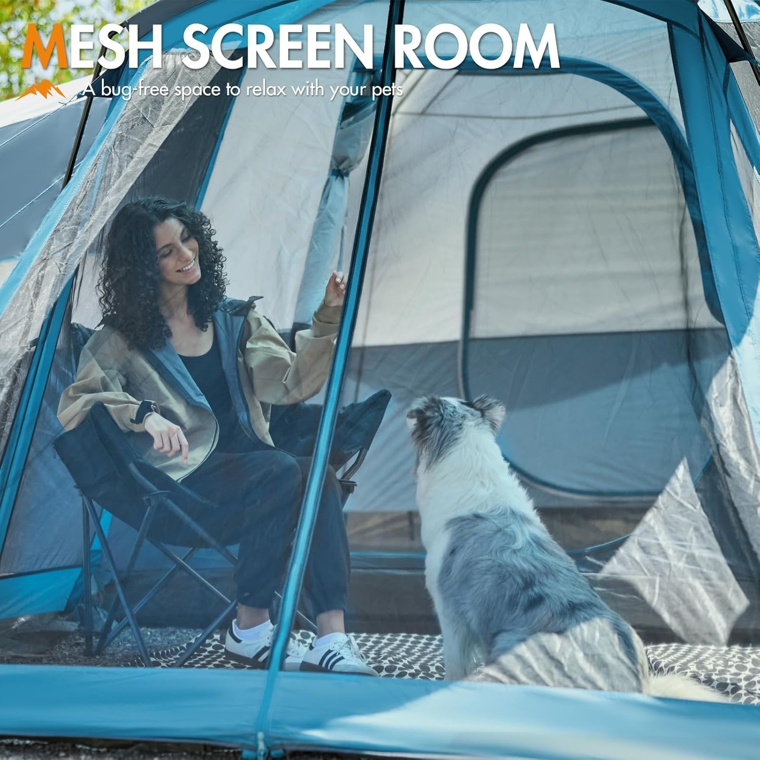 image:imagePORTAL 6810 Person Family Camping Tent with Screen Room Water Resistant Big Tunnel Tents with Rainfly Large Family Tent for Camping Outdoor PatioDark Blue