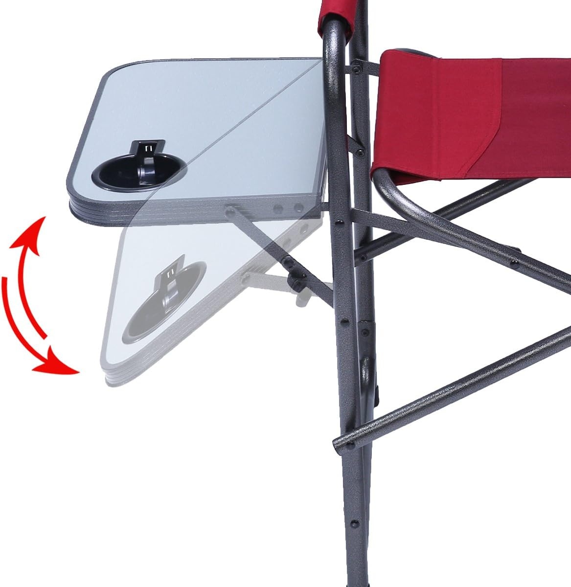image:imagePortal Directors Chair Camping Chairs for Adults with Side Table Folding Lawn Chairs for Adults Directors Chairs Foldable for Outdoor Chairs for Beach Travel Heavy Duty Supports 300LBS BlueGreyRed