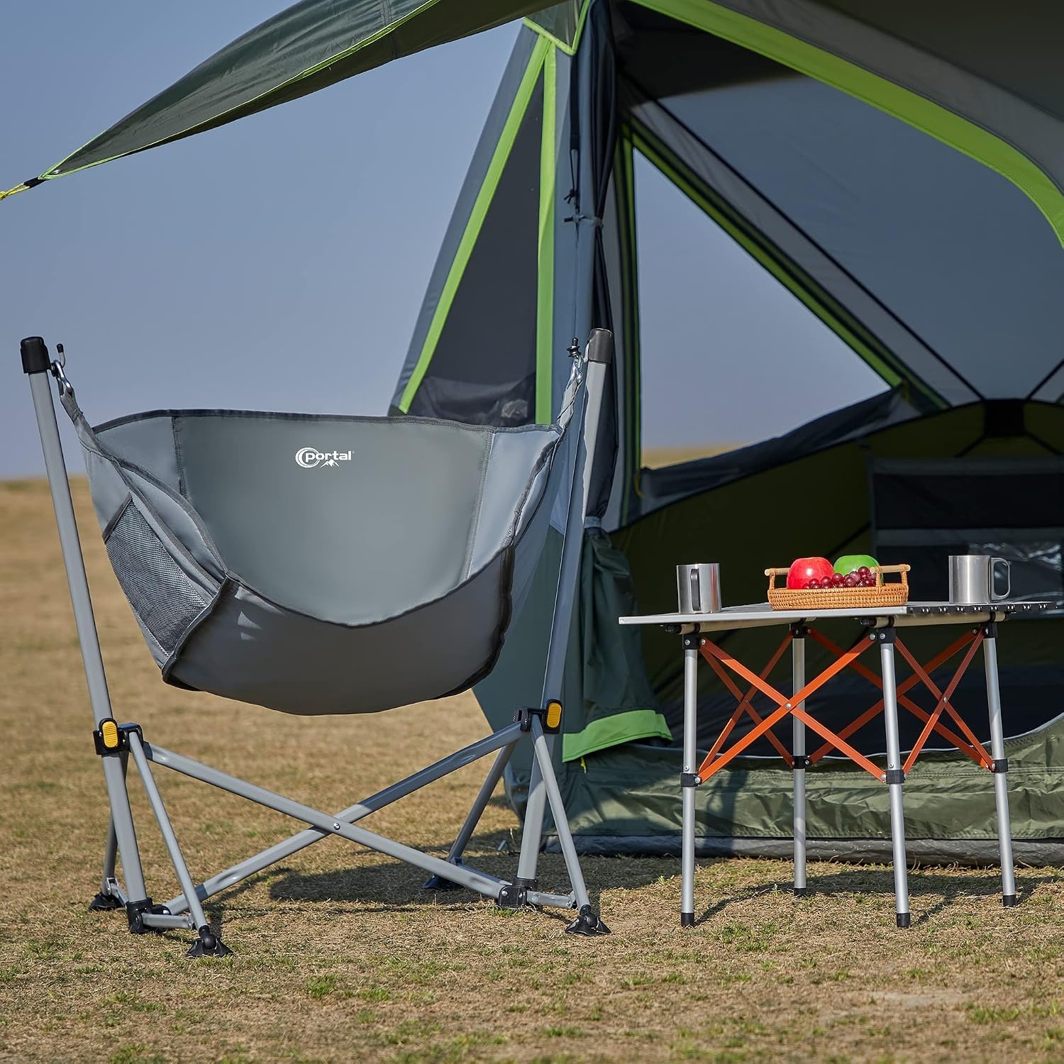 image:imagePortal Hammock Camping Chair Folding Rocking Chair Portable Swinging Chair with Cup Holder for Outdoor Lawn Backyard Patio Car Camp Sports ConcertsSupport 350 lbs Blue1 Packgrey