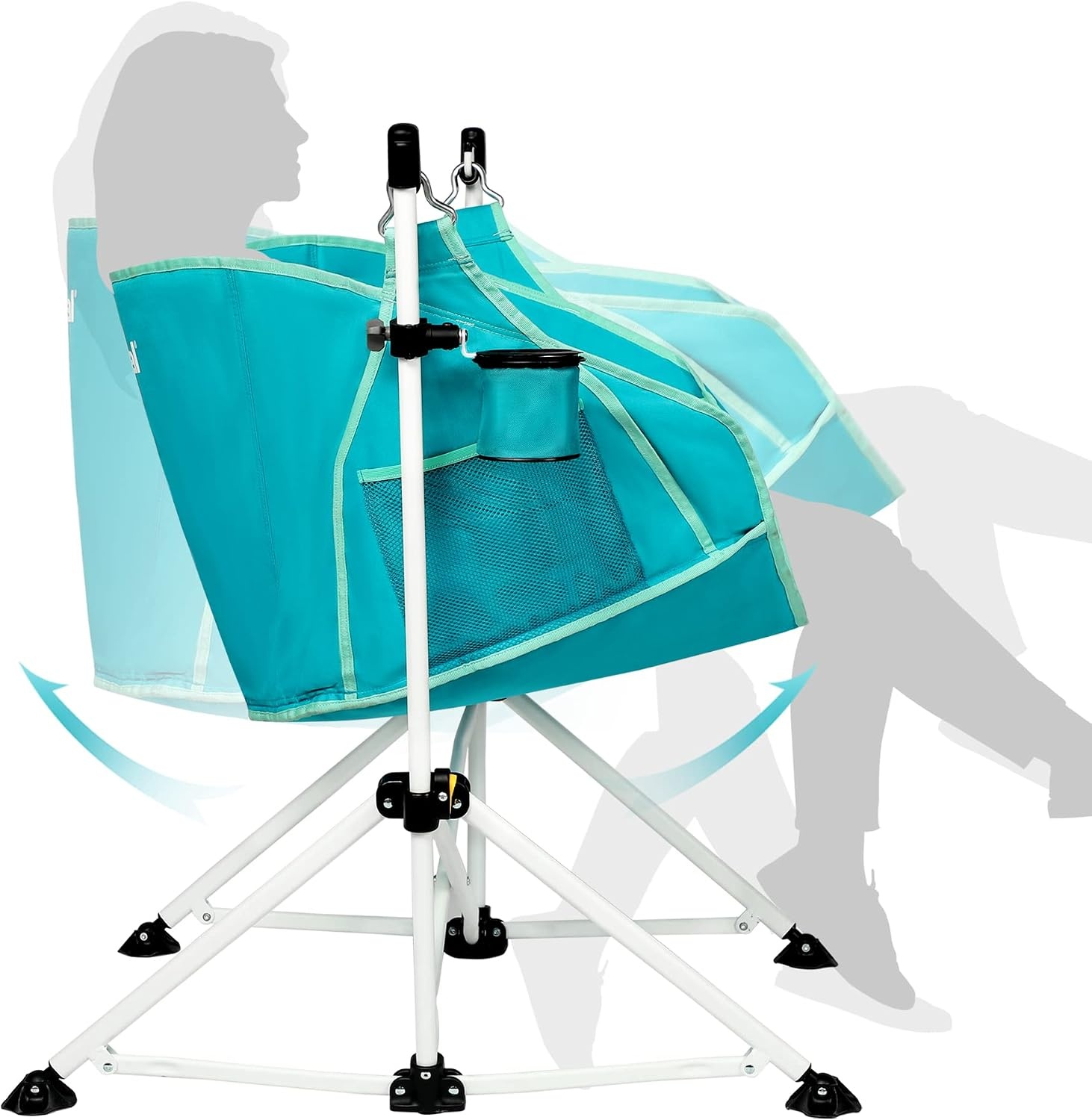image:imagePortal Hammock Camping Chair Folding Rocking Chair Portable Swinging Chair with Cup Holder for Outdoor Lawn Backyard Patio Car Camp Sports ConcertsSupport 350 lbs Blue1 Packblue