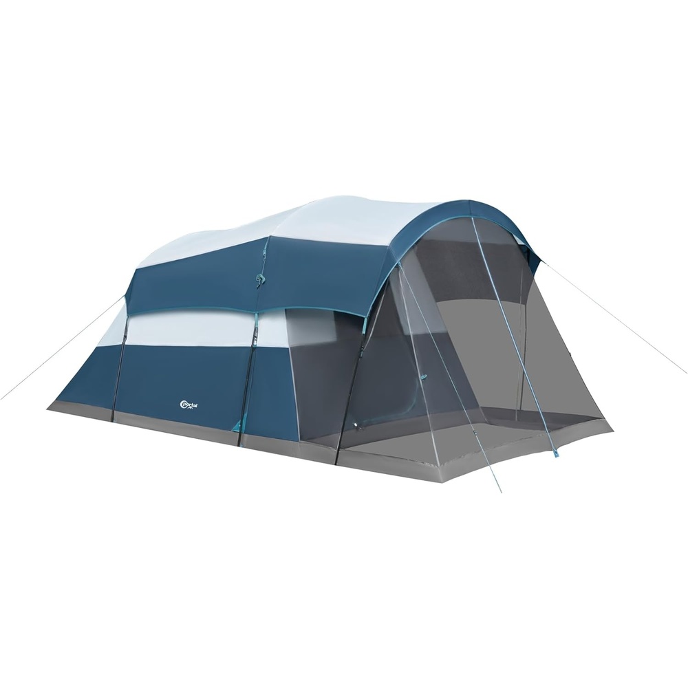 image:imagePORTAL 6810 Person Family Camping Tent with Screen Room Water Resistant Big Tunnel Tents with Rainfly Large Family Tent for Camping Outdoor PatioDark Blue