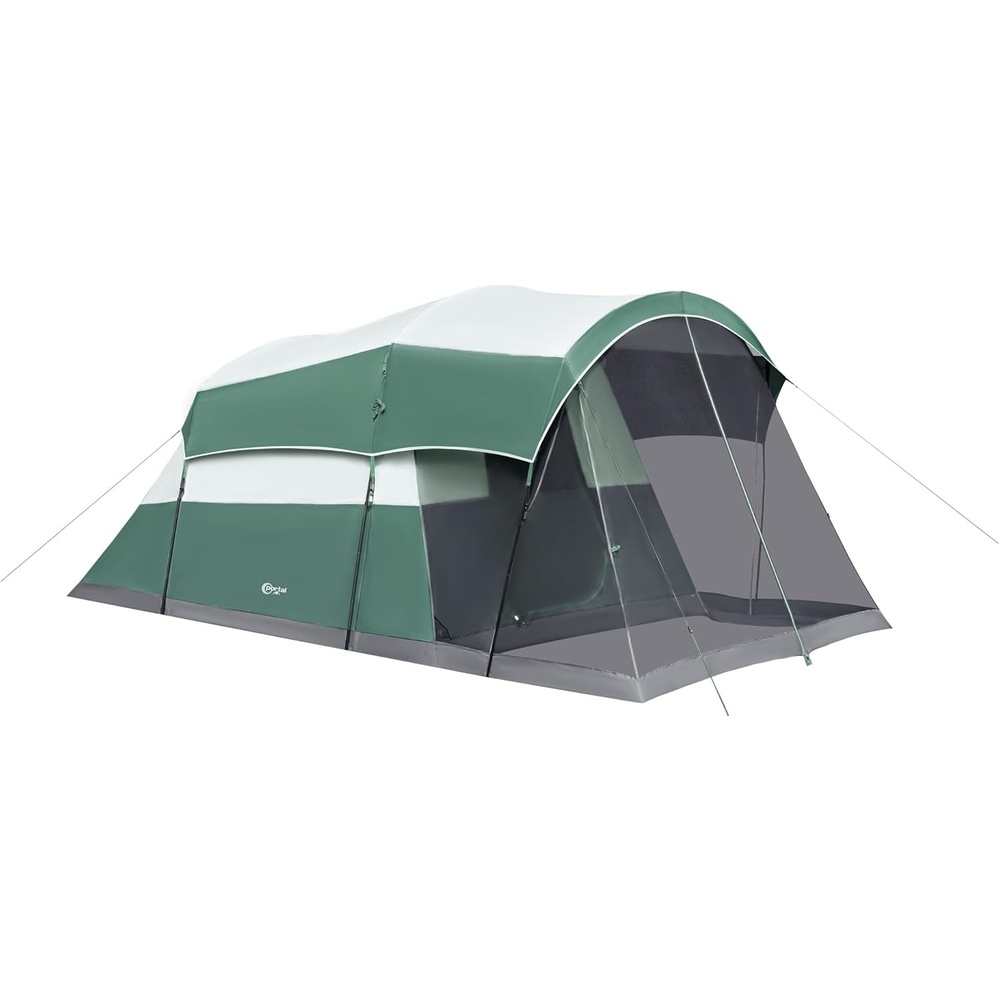 image:imagePORTAL 6810 Person Family Camping Tent with Screen Room Water Resistant Big Tunnel Tents with Rainfly Large Family Tent for Camping Outdoor PatioGreen