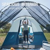PORTAL 6/8/10 Person Family Camping Tent with Screen Room, Water Resistant Big Tunnel Tents with Rainfly, Large Family Tent for Camping, Outdoor, Patio(Dark Blue)