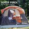 PORTAL 6/8/10 Person Family Camping Tent with Screen Room, Water Resistant Big Tunnel Tents with Rainfly, Large Family Tent for Camping, Outdoor, Patio(Orange)