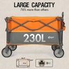 PORTAL Collapsible Folding Wagon Utility Cart with Wheels Heavy Duty Foldable Garden Wagon with Cup Holder& Side Pocket, for Camping, Outdoor, Shopping