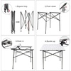 PORTAL Lightweight Aluminum Folding Square Table Roll Up Top 4 People Compact Table with Carry Bag For Camping, Picnic, Backyards, BBQ (White)