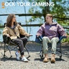 Portal Camping Rocking Chair Outdoors Folding Portable Rocker with Cup Holder Side Pocket Carry Bag, Support 350LBS, Black(1 Pack-black-fabric)