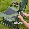 Portal Camping Rocking Chair Outdoors Folding Portable Rocker with Cup Holder Side Pocket Carry Bag, Support 350LBS, Black(1 Pack-green-fabric)