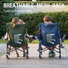 Portal Camping Rocking Chair Outdoors Folding Portable Rocker with Cup Holder Side Pocket Carry Bag, Support 350LBS, Black(1 Pack-green-mesh)
