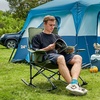 Portal Camping Rocking Chair Outdoors Folding Portable Rocker with Cup Holder Side Pocket Carry Bag, Support 350LBS, Black(1 Pack-green-mesh)