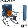 Portal Camping Rocking Chair Outdoors Folding Portable Rocker with Cup Holder Side Pocket Carry Bag, Support 350LBS, Black(1 Pack-midnight Blue-fabric)