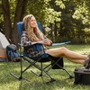 Portal Camping Rocking Chair Outdoors Folding Portable Rocker with Cup Holder Side Pocket Carry Bag, Support 350LBS, Black(1 Pack-midnight Blue-mesh)