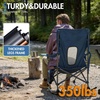 Portal Camping Rocking Chair Outdoors Folding Portable Rocker with Cup Holder Side Pocket Carry Bag, Support 350LBS, Black(1 Pack-midnight Blue-mesh)