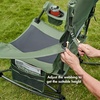Portal Camping Rocking Chair Outdoors Folding Portable Rocker with Cup Holder Side Pocket Carry Bag, Support 350LBS, Black(2 Pack-green-fabric)