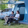 Portal Camping Rocking Chair Outdoors Folding Portable Rocker with Cup Holder Side Pocket Carry Bag, Support 350LBS, Black(2 Pack-green-mesh)