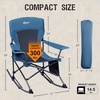 Portal Camping Rocking Chair Outdoors Folding Portable Rocker with Cup Holder Side Pocket Carry Bag, Support 350LBS, Black(2 Pack-midnight Blue)