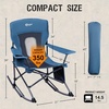 Portal Camping Rocking Chair Outdoors Folding Portable Rocker with Cup Holder Side Pocket Carry Bag, Support 350LBS, Black(2 Pack-midnight Blue-mesh)