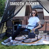 Portal Camping Rocking Chair Outdoors Folding Portable Rocker with Cup Holder Side Pocket Carry Bag, Support 350LBS, Black(2 Pack-midnight Blue-mesh)