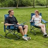 Portal Camping Rocking Chair Outdoors Folding Portable Rocker with Cup Holder Side Pocket Carry Bag, Support 350LBS, Black(2 Pack-midnight Blue-mesh)