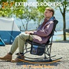 Portal Camping Rocking Chair Outdoors Folding Portable Rocker with Cup Holder Side Pocket Carry Bag, Support 350LBS, Black(Black)