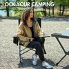 Portal Camping Rocking Chair Outdoors Folding Portable Rocker with Cup Holder Side Pocket Carry Bag, Support 350LBS, Black(Black)